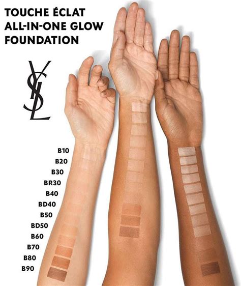 yves saint laurent touche eclat foundation colours|touche eclat colour chart.